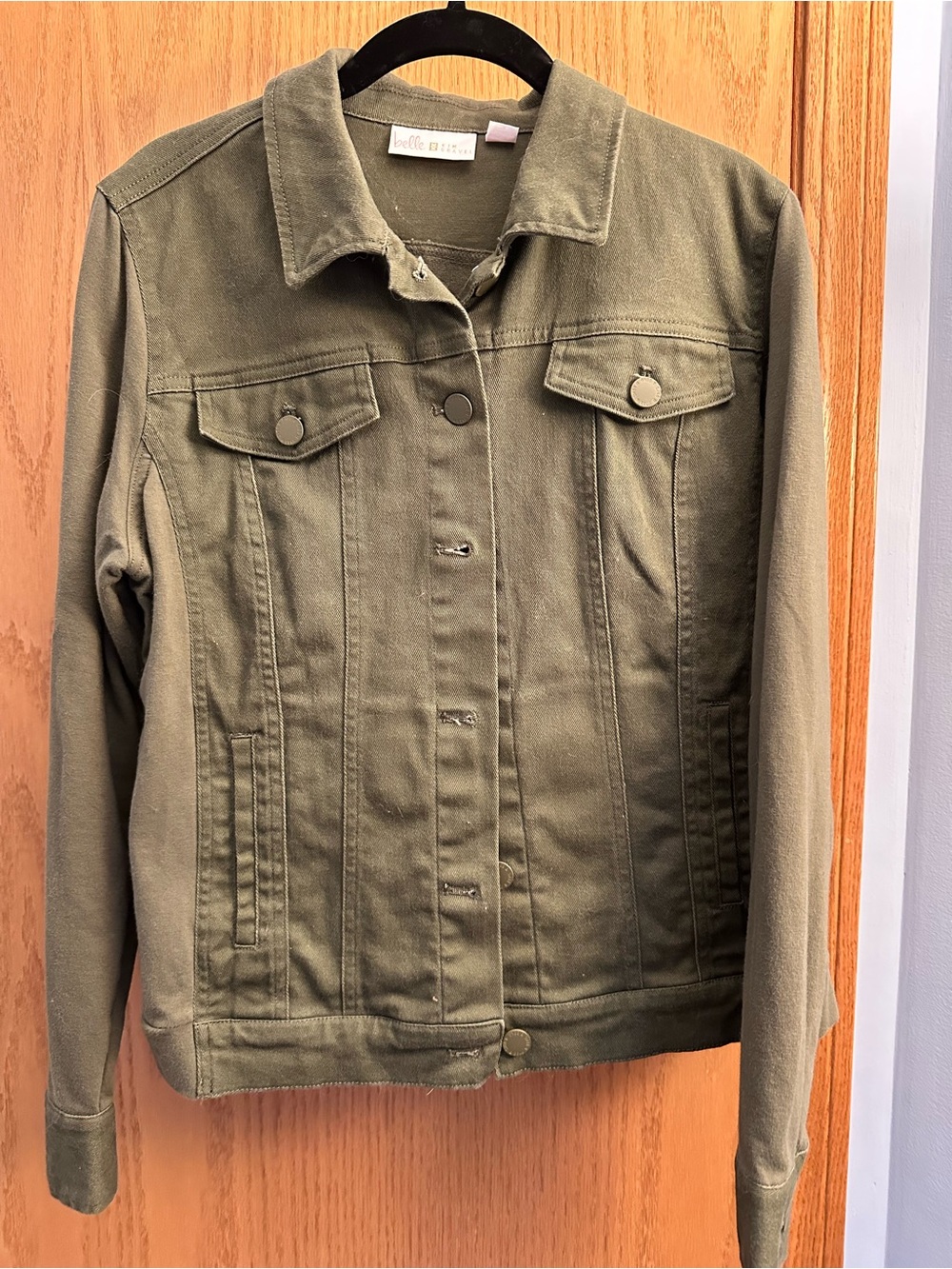 Belle by Kim Gravel Olive Green Denim Jacket